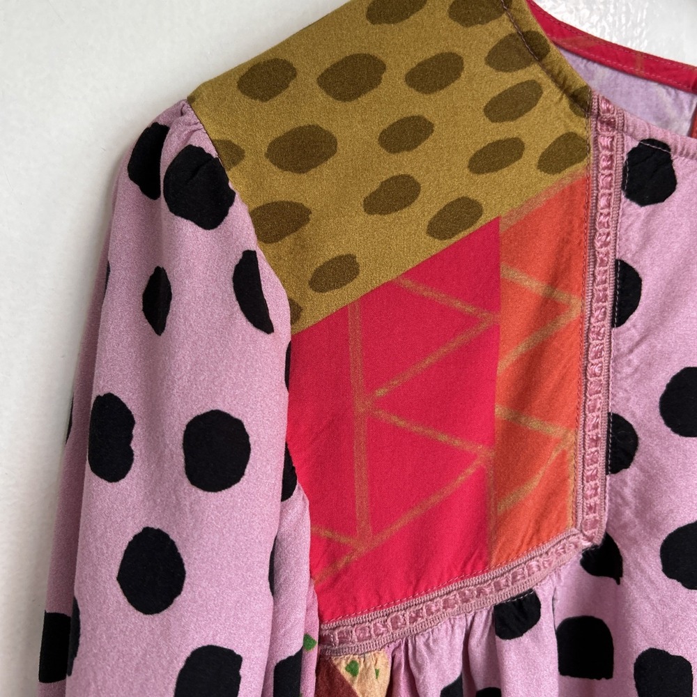 Anthropologie Bl^nk London Womens Miranda Tunic Circus Dress Patchwork Prints S - Picture 3 of 10